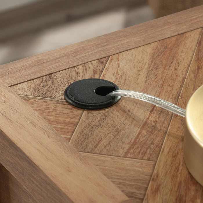 Cannery Bridge 66\" Commercial Grade L-Shaped Office Desk with 6-Drawers - Brown