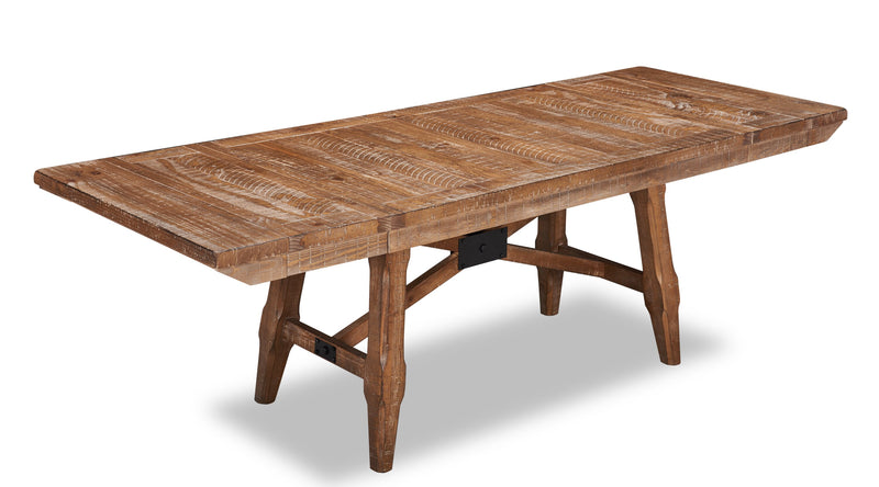 Cedar Dining Table, Pine Wood, Trestle-Base, 72.07\"W - Brown
