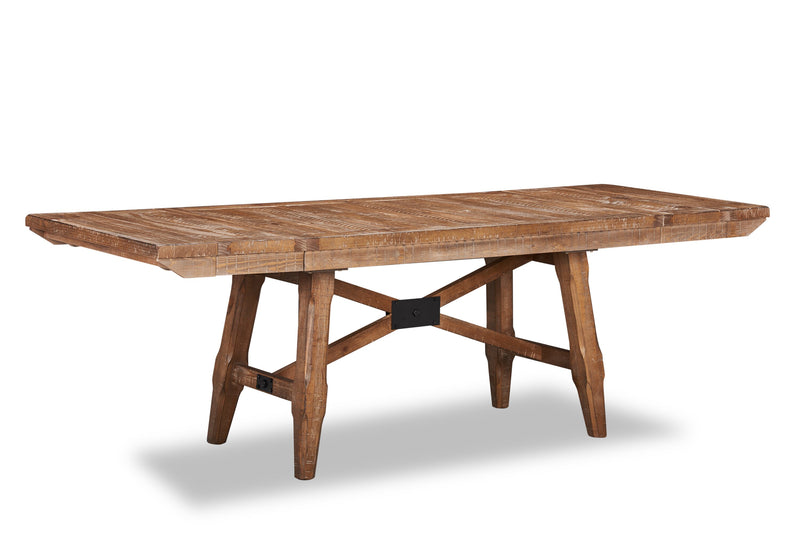 Cedar Dining Table, Pine Wood, Trestle-Base, 72.07\"W - Brown