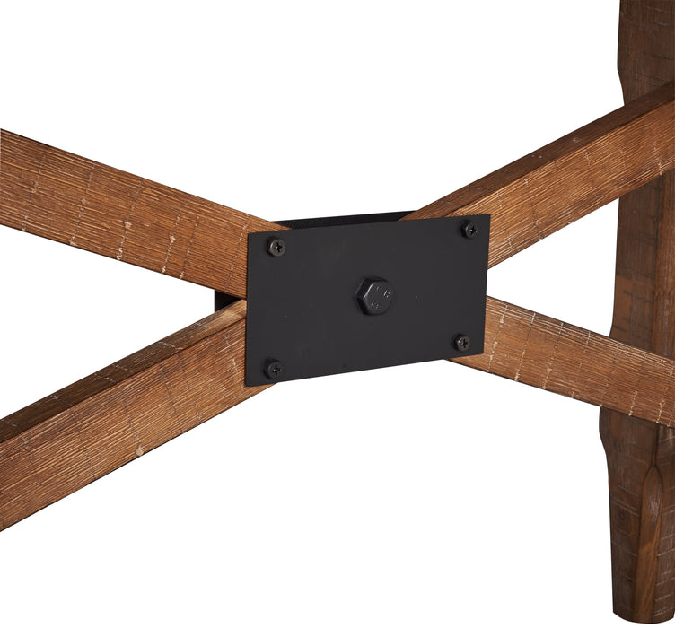 Cedar Dining Table, Pine Wood, Trestle-Base, 72.07\"W - Brown