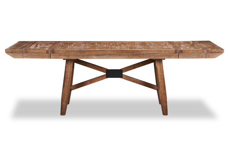 Cedar Dining Table, Pine Wood, Trestle-Base, 72.07\"W - Brown
