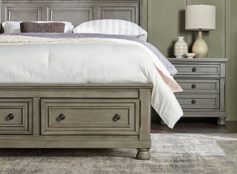 Chelsea Platform Storage Bed with Headboard & Frame, Grey - Queen Size