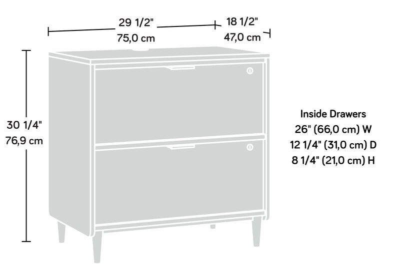 Clifford Place 29.53\" Commercial Grade 2-Drawer Filing Cabinet - Gr& Walnut