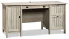 Costa 59.06\"  Commercial Grade Computer Office Desk with 2-Drawers & Cabinet - Chalked Chestnut