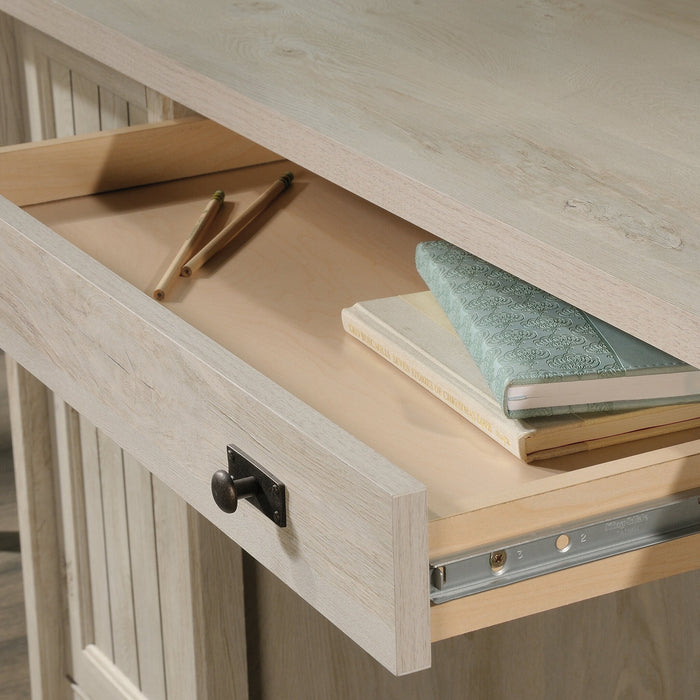 Costa 59.06\"  Commercial Grade Computer Office Desk with 2-Drawers & Cabinet - Chalked Chestnut