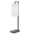 25\" Black Rectangular Frame Table Lamp with Cylinder Shade