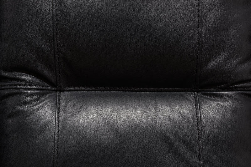 Made in Canada Dawson 40\" Genuine Leather Power Reclining Chair with USB Port - Black