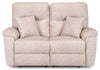 Made in Canada Dawson 64\" Fabric Power Reclining Loveseat with USB Port and Accent Pillows - Beige