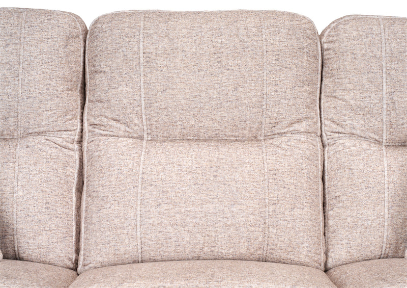 Made in Canada Dawson 87\" Fabric Power Reclining Sofa with USB Port and Accent Pillows - Beige