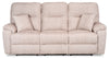 Made in Canada Dawson 87\" Fabric Power Reclining Sofa with USB Port and Accent Pillows - Beige