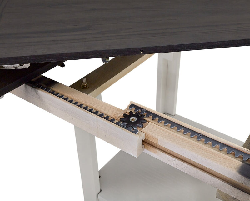 Dena 5pc Counter-Height Dining Set with Table & Chairs, 42-60\"W Extension, Round  - Dove Grey