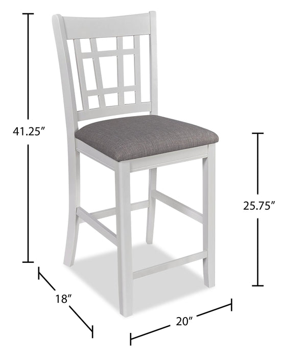 Dena Counter-Height Dining Chair with Linen-Look Fabric -  Dove Grey