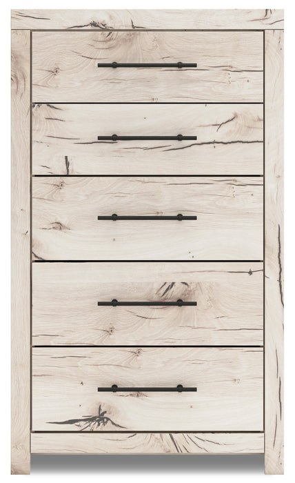 Derekson Bedroom Chest of Drawers, 5-Drawer, 31.7\"W x 53.9\"H - Rustic White