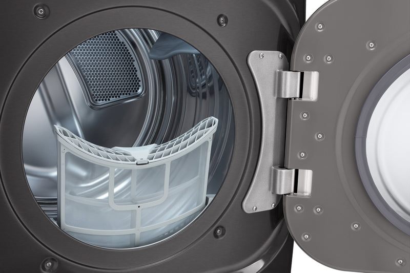 LG 6 Cu. Ft. Front-Load Washer and 9 Cu. Ft. Electric Dryer - Black Steel