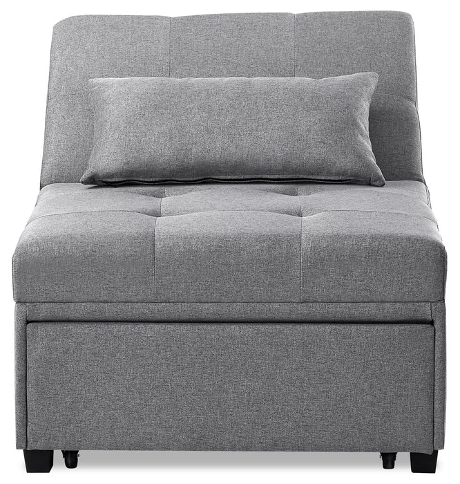 Dune 43.75\" Fabric Convertible Sleeper Chair with Tufted Cushions - Grey