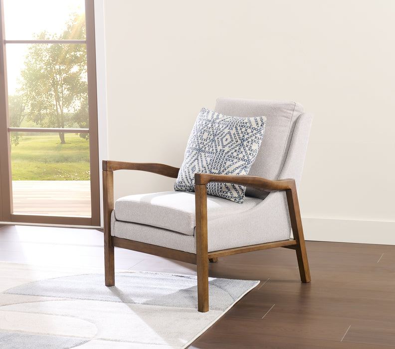 Echo 27.95\" Fabric Accent Chair with Wood Arms and Legs - Beige