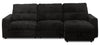 Scott Living Elevate Modular 3-Piece Right-Facing Chenille Fabric Power Sliding Sectional - Ebony