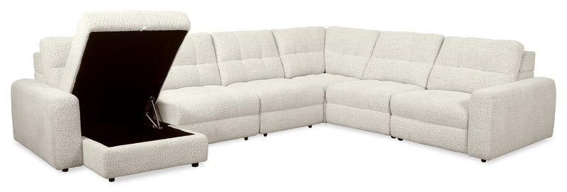 Scott Living Elevate Modular 6-Piece Left-Facing Chenille Fabric Power Reclining and Sliding Sectional - Beige