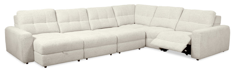 Scott Living Elevate Modular 6-Piece Left-Facing Chenille Fabric Power Reclining and Sliding Sectional - Beige