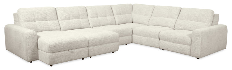 Scott Living Elevate Modular 6-Piece Left-Facing Chenille Fabric Power Reclining and Sliding Sectional - Beige