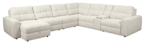 Scott Living Elevate Modular 7-Piece Left-Facing Chenille Fabric Power Reclining and Sliding Sectional - Beige