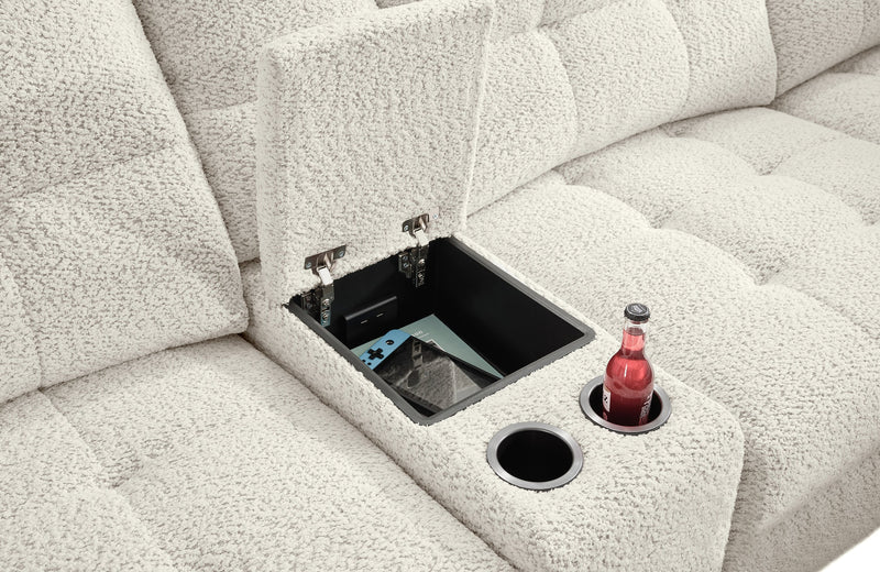 Scott Living Elevate Modular 7-Piece Left-Facing Chenille Fabric Power Reclining and Sliding Sectional - Beige