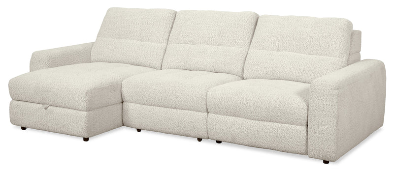 Scott Living Elevate Modular 3-Piece Left-Facing Chenille Fabric Power Reclining and Sliding Sectional - Beige