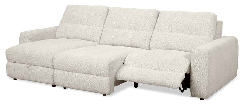Scott Living Elevate Modular 3-Piece Left-Facing Chenille Fabric Power Reclining and Sliding Sectional - Beige