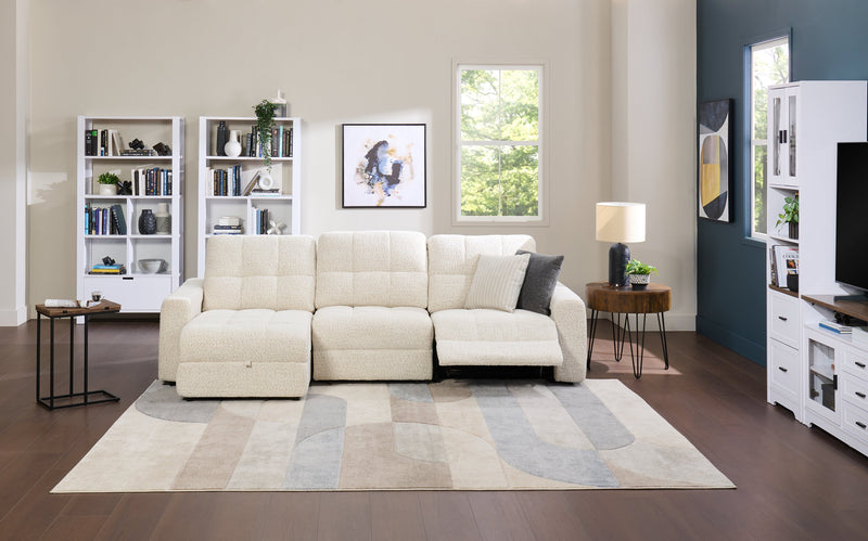 Scott Living Elevate Modular 3-Piece Left-Facing Chenille Fabric Power Reclining and Sliding Sectional - Beige