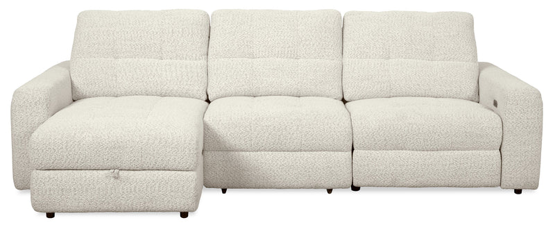 Scott Living Elevate Modular 3-Piece Left-Facing Chenille Fabric Power Sliding Sectional - Beige