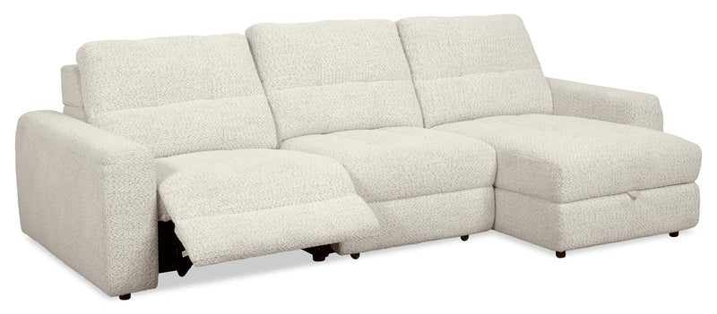 Scott Living Elevate Modular 3-Piece Right-Facing Chenille Fabric Power Reclining and Sliding Sectional - Beige