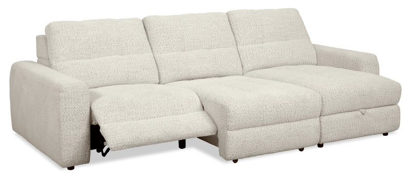 Scott Living Elevate Modular 3-Piece Right-Facing Chenille Fabric Power Reclining and Sliding Sectional - Beige
