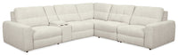 Scott Living Elevate Modular 6-Piece L-Shaped Chenille Fabric Power Reclining Sectional with Storage Console - Beige