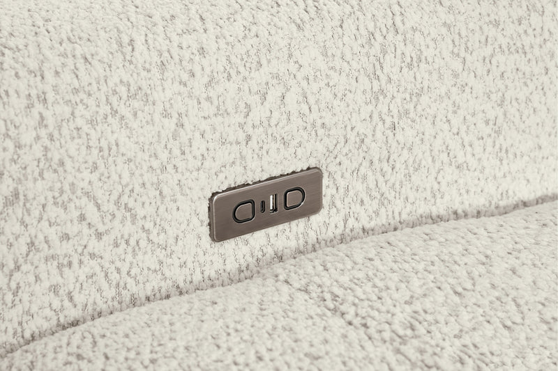 Scott Living Elevate Modular 6-Piece L-Shaped Chenille Fabric Power Reclining Sectional with Storage Console - Beige