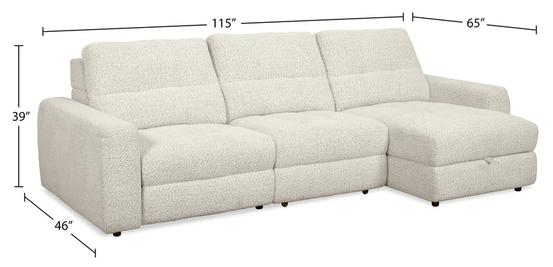 Scott Living Elevate Modular 3-Piece Right-Facing Chenille Fabric Power Reclining Sectional – Beige