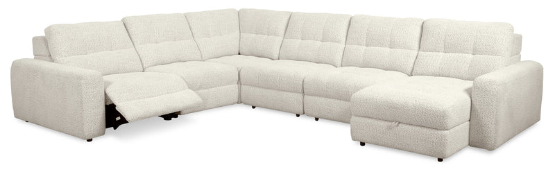 Scott Living Elevate Modular 6-Piece Right-Facing Chenille Fabric Power Reclining and Sliding Sectional - Beige