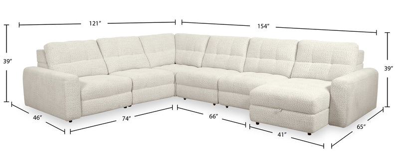 Scott Living Elevate Modular 6-Piece Right-Facing Chenille Fabric Power Reclining and Sliding Sectional - Beige