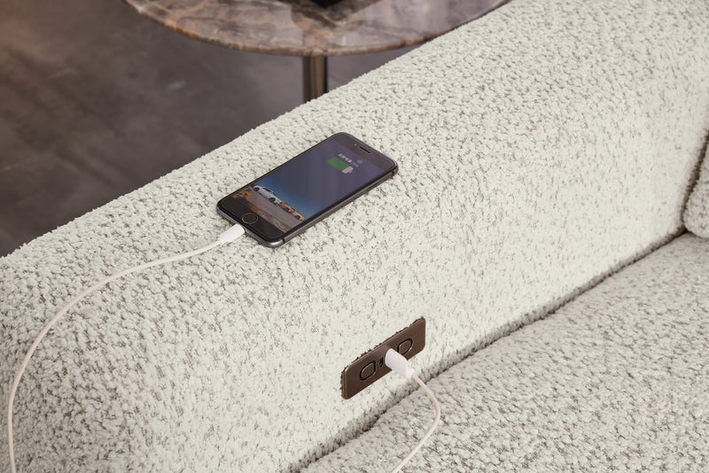 Scott Living Elevate Modular 7-Piece Right-Facing Chenille Fabric Power Reclining and Sliding Sectional - Beige