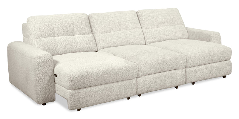 Scott Living Elevate Modular 115\" Chenille Fabric Sofa with Power Sliding - Beige