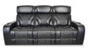 Elite 86\" Genuine Leather Massage Power Reclining Sofa with Immersive Audio and Power Headrests - Black