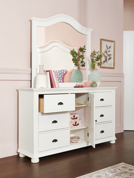 Ella Bedroom 6-Drawer & Cabinet Dresser, 63\"W x 36\"H - White