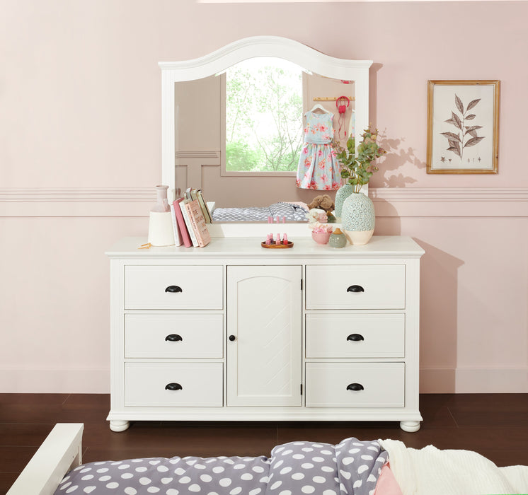 Ella Bedroom 6-Drawer & Cabinet Dresser, 63\"W x 36\"H - White