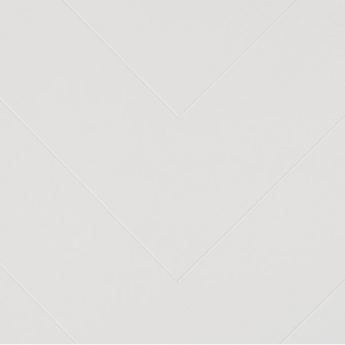 Ella Panel Bed with Headboard & Frame, Chevron Pattern, White - Queen Size