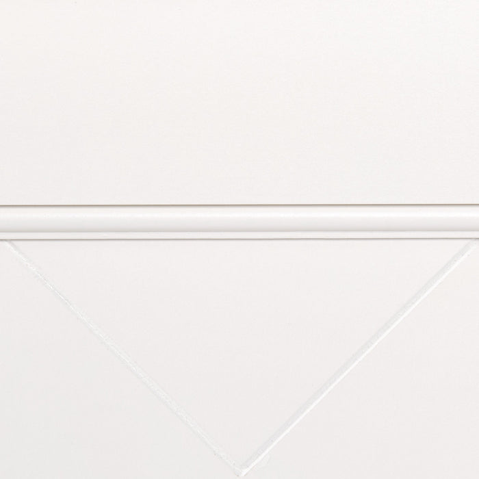 Ella Panel Bed with Headboard & Frame for Kids, Chevron Pattern, White - Twin Size