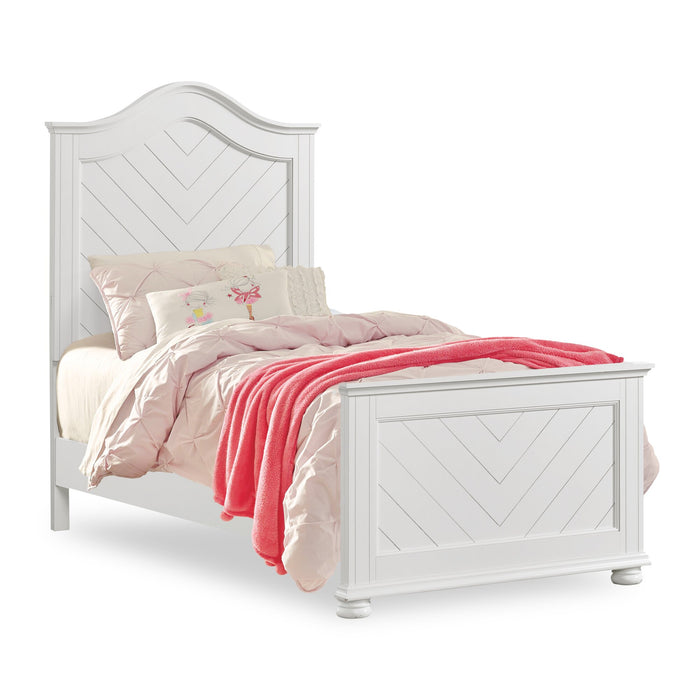 Ella 6pc Bedroom Set with Panel Bed, Dresser, Mirror & Nightstand, White - Twin Size