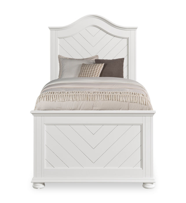 Ella 6pc Bedroom Set with Panel Bed, Dresser, Mirror & Nightstand, White - Twin Size