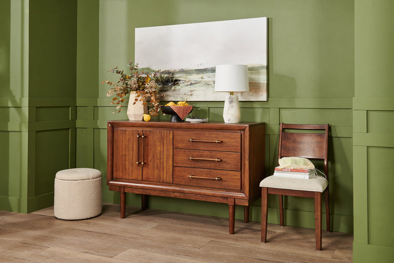 Ember Dining Server with Storage & Drawers, 56\"W - Brown