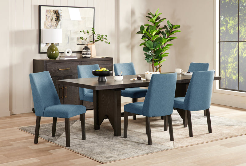 Emery Dining Chair with Polyester Fabric - Blue