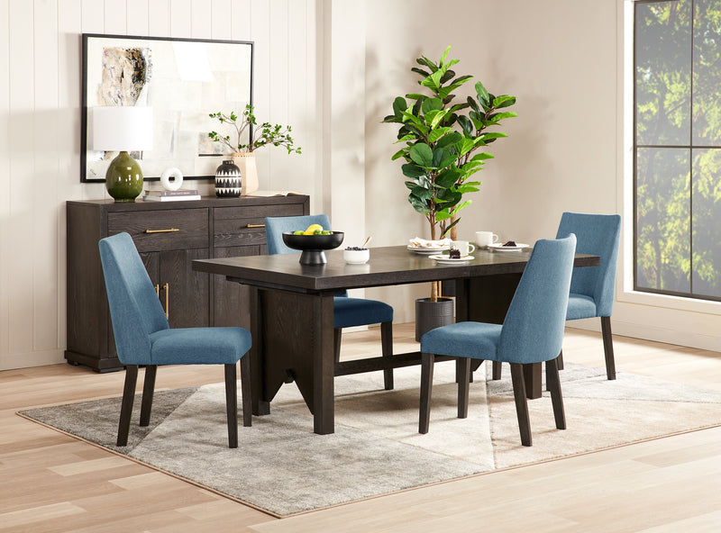 Emery Dining Chair with Polyester Fabric - Blue