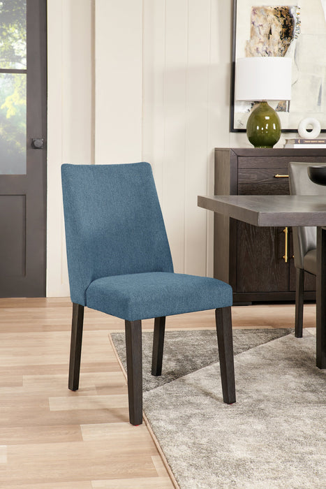 Emery Dining Chair with Polyester Fabric - Blue